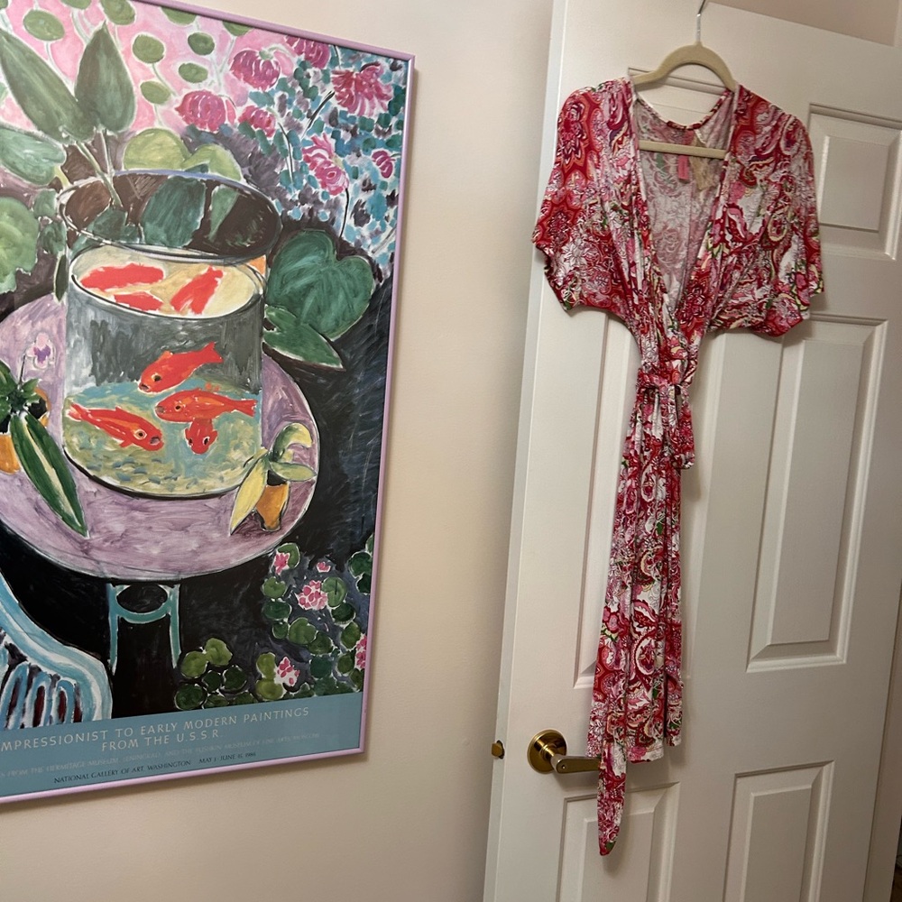Red and Pink Floral Dress